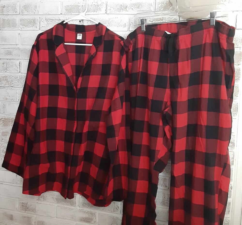 Old Navy Buffalo Plaid PJ Set sz XXL 100% Cotton Flannel NWT
